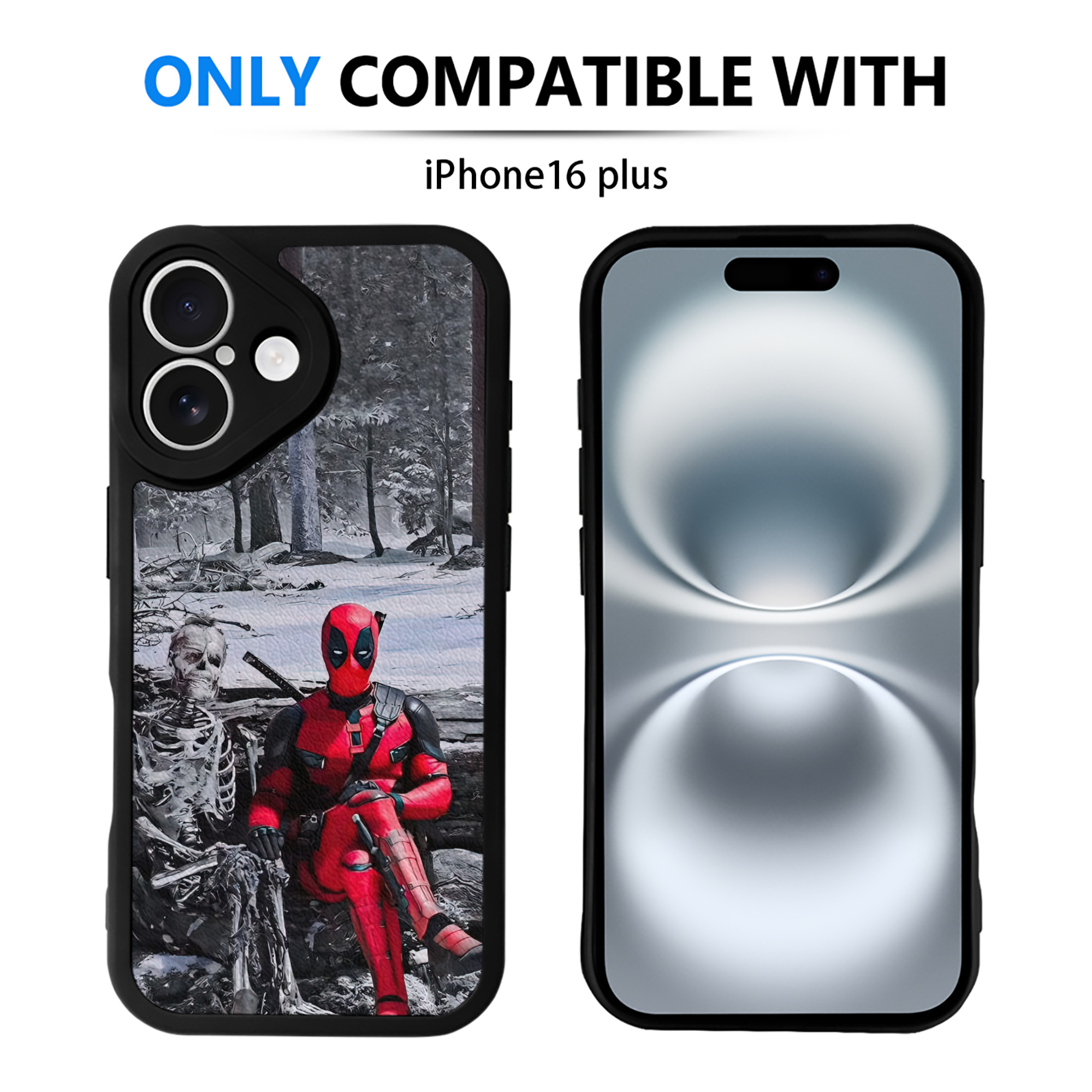 （画像用） Deadpool デッドプール 【iPhone 16シリーズ対応】シリコンスマホケース（レザー調） 材質：シリコン